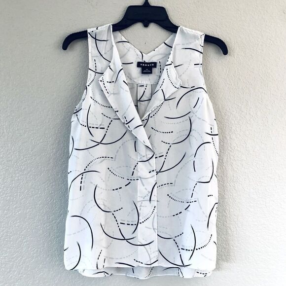Trouvé Silk Print Sleeveless Layered Flowy Blouse Top XS - Picture 1 of 5